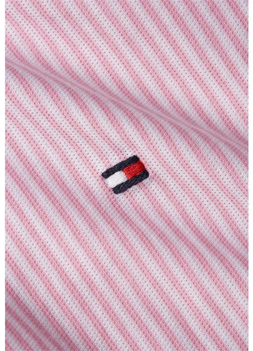 1985 Slim Line Knit Striped Shirt - Classic Pink & White