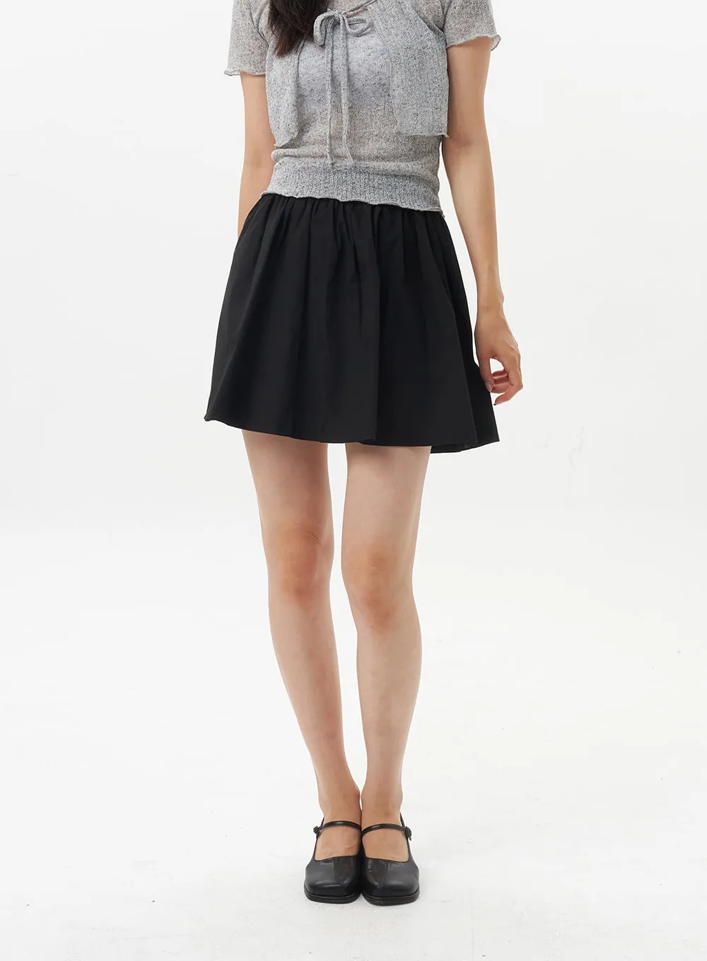 A-Line Cotton Mini Skirt OU328