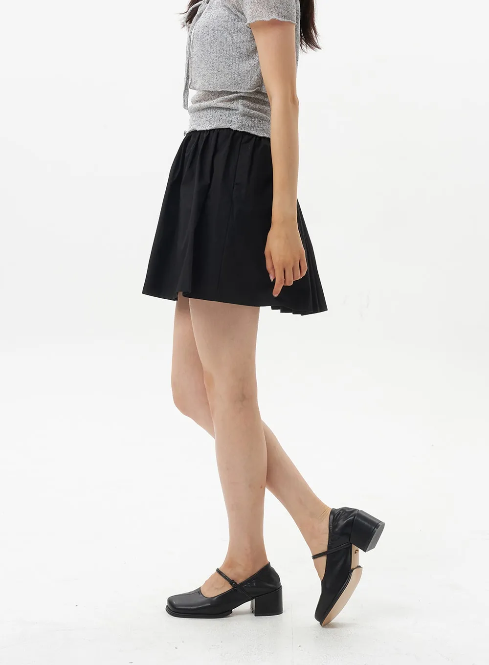 A-Line Cotton Mini Skirt OU328