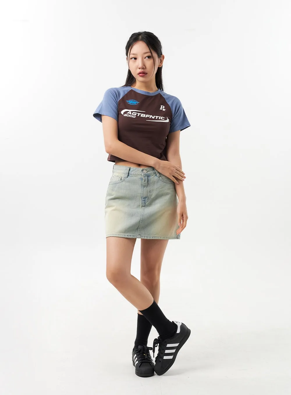 A-Line Denim Mini Skirt CU308