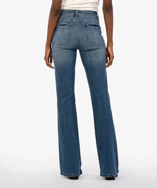 Ana High Rise Super Flare Jean in counselled by KUT Denim