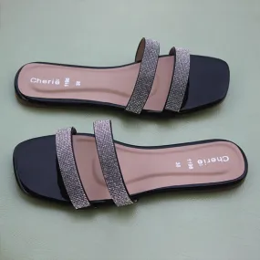 Black Fancy Slippers for women