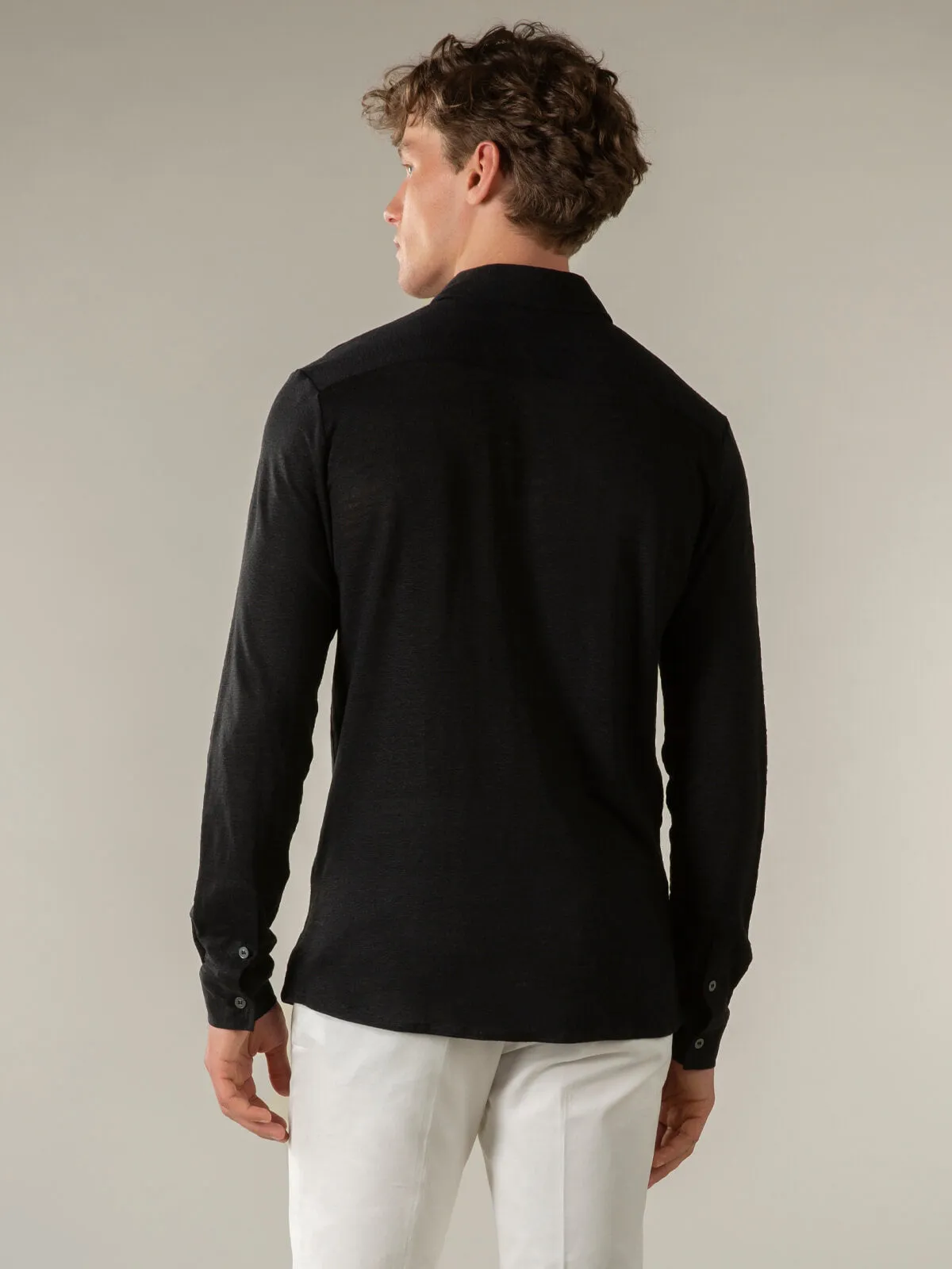 Black Linen Bayside Shirt