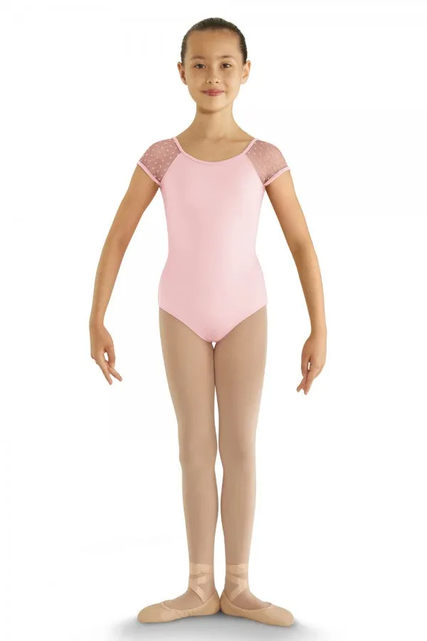 Bloch Child Heart Mesh Cap Sleeve Leotard - CL8192