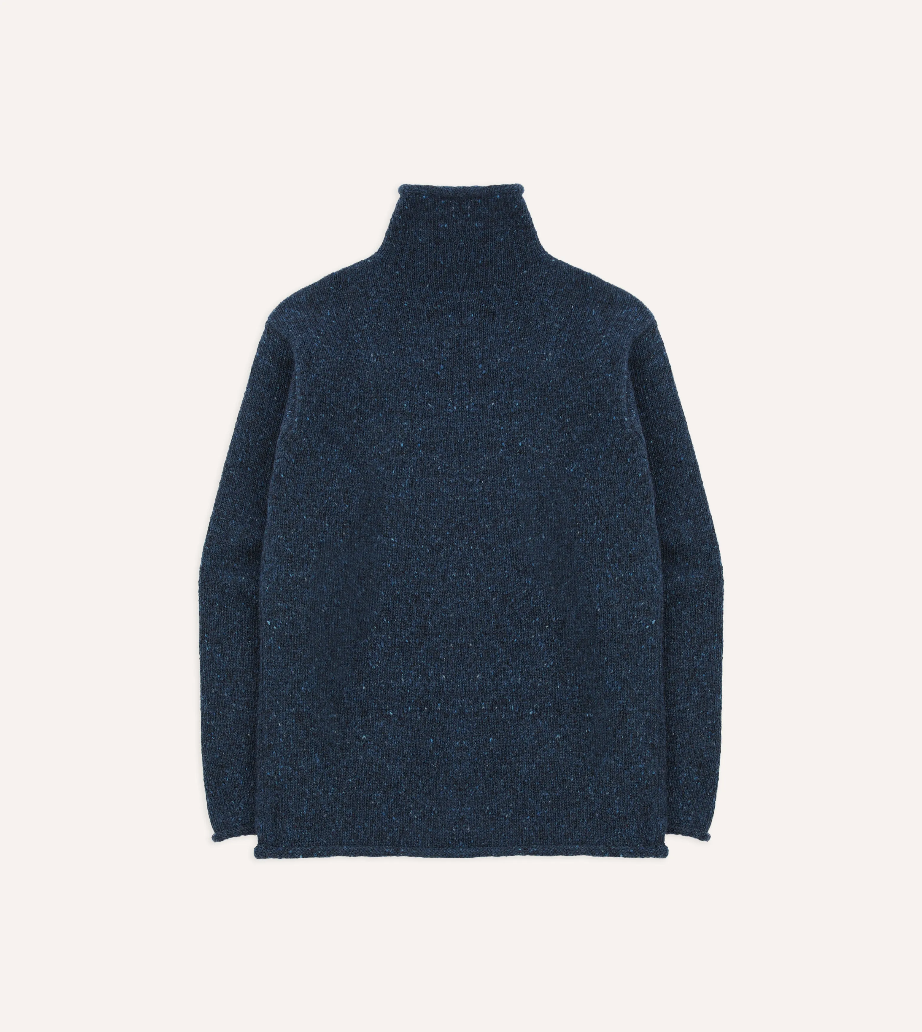 Blue Marl Mohair Wool Mock Neck Jumper