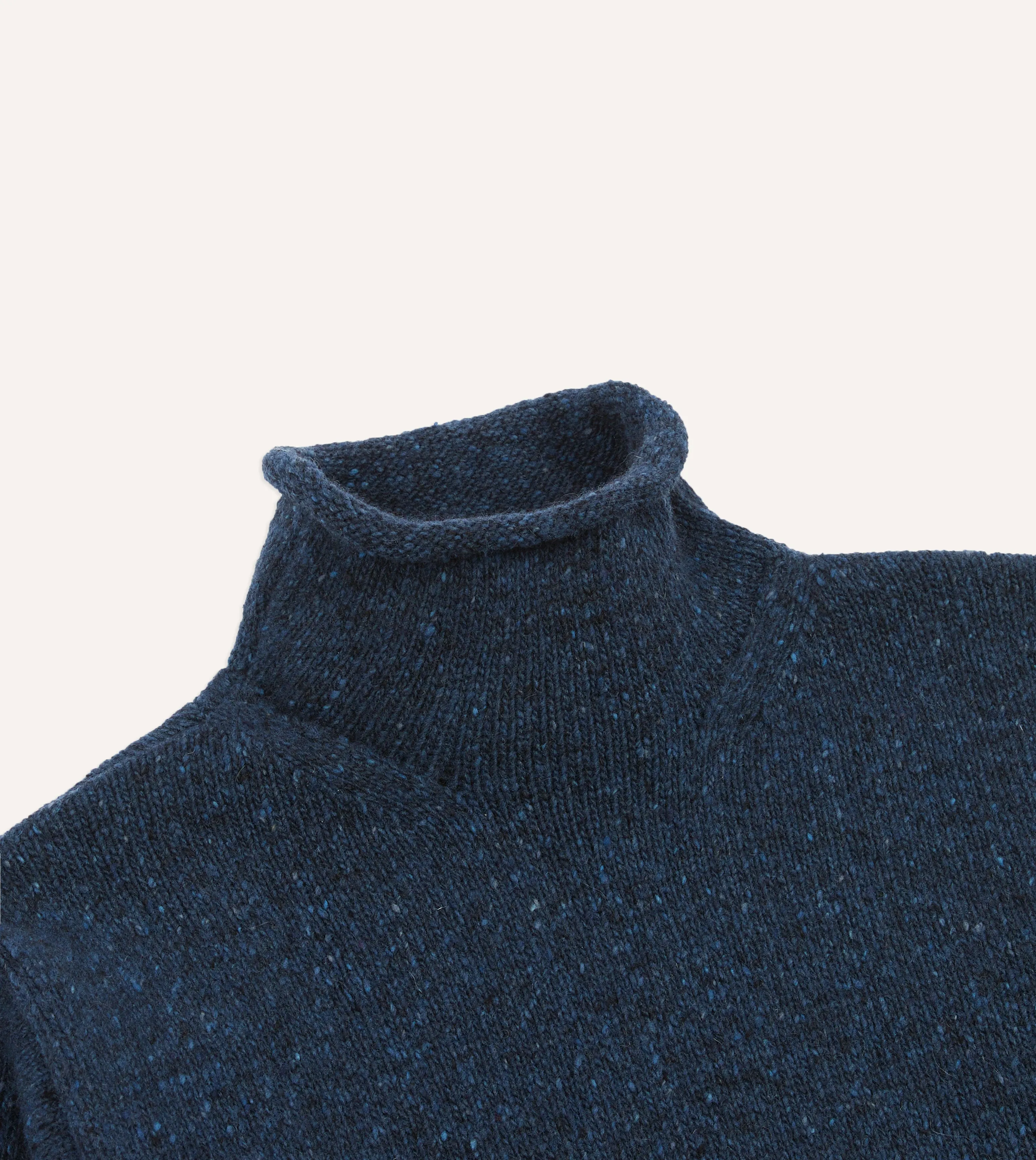 Blue Marl Mohair Wool Mock Neck Jumper