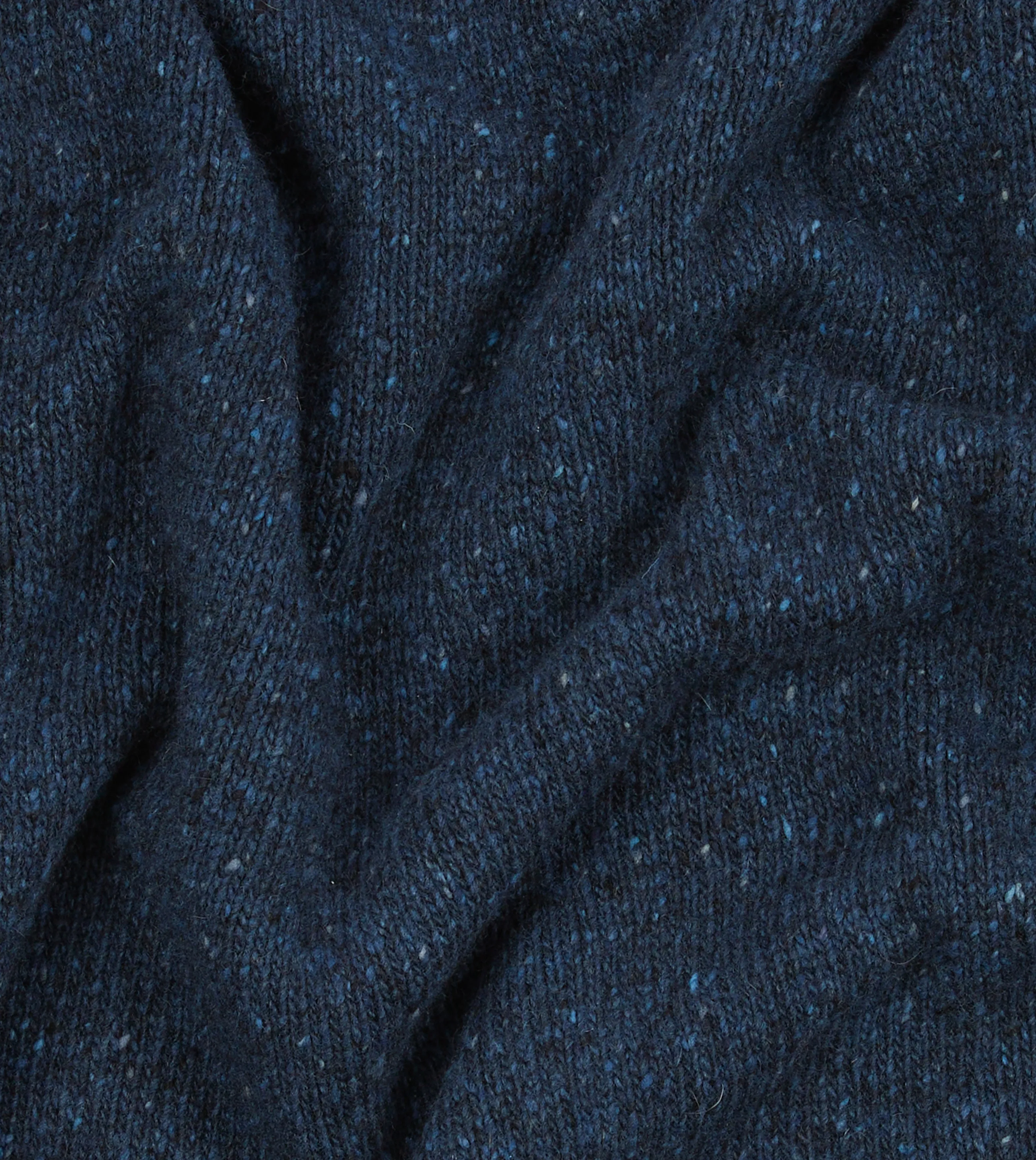 Blue Marl Mohair Wool Mock Neck Jumper