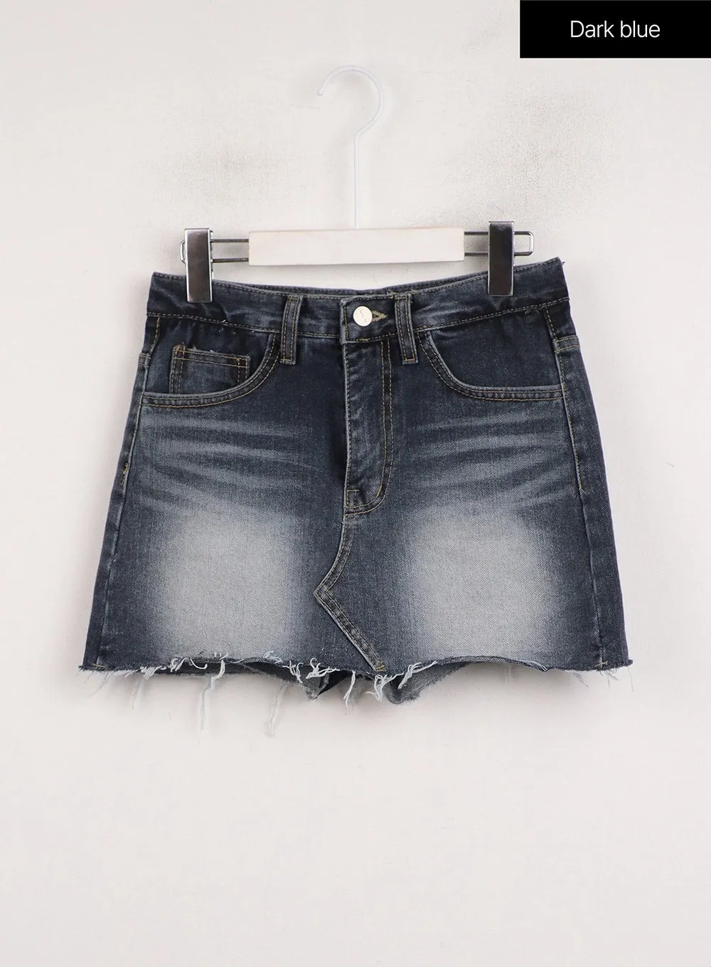 Blue Washed Denim Mini Skirt IJ410