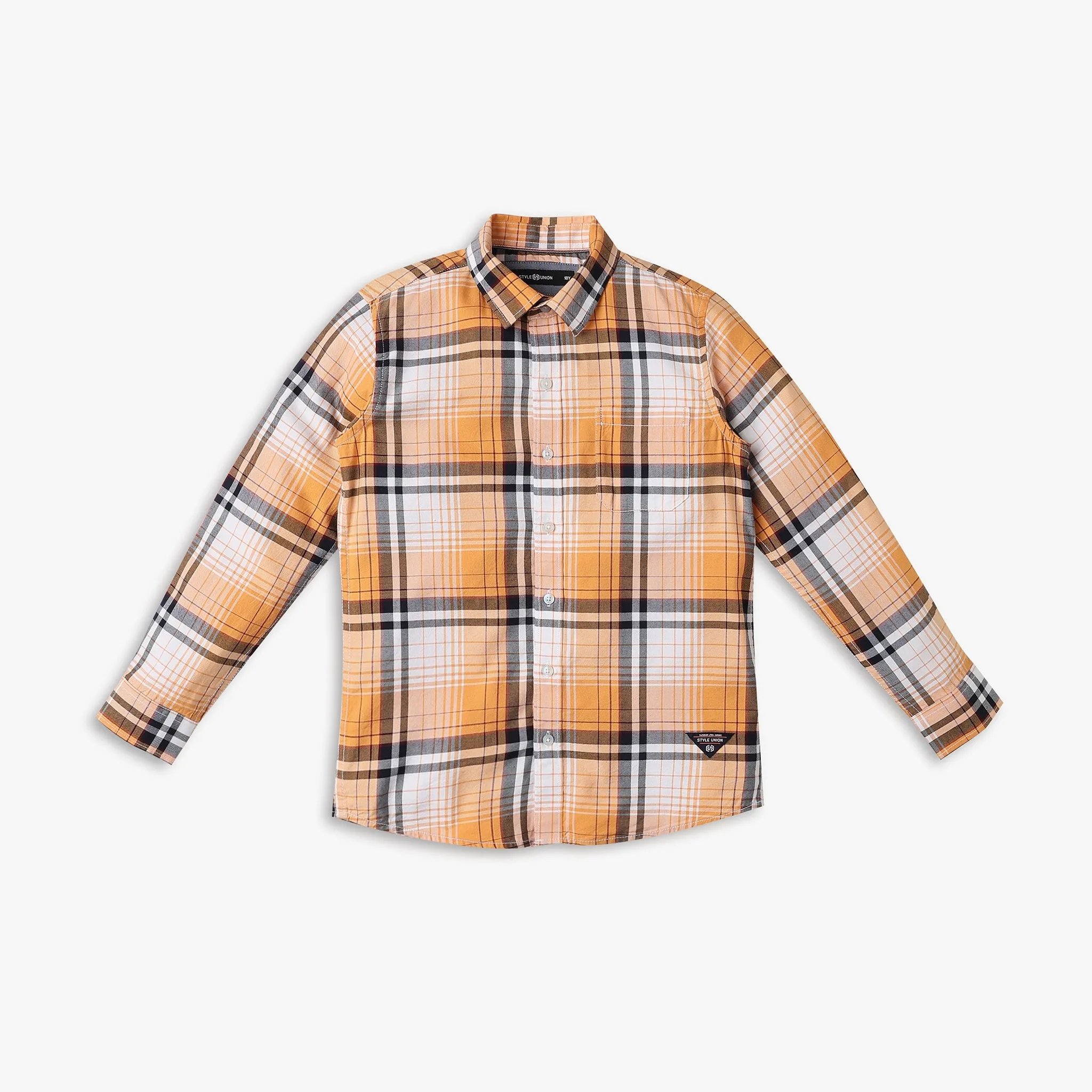 Boys Regular Fit Checkered Shirt