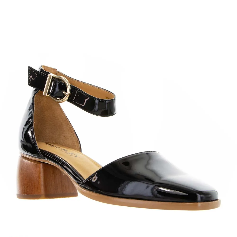 BRESLEY PLISSE BLACK PATENT