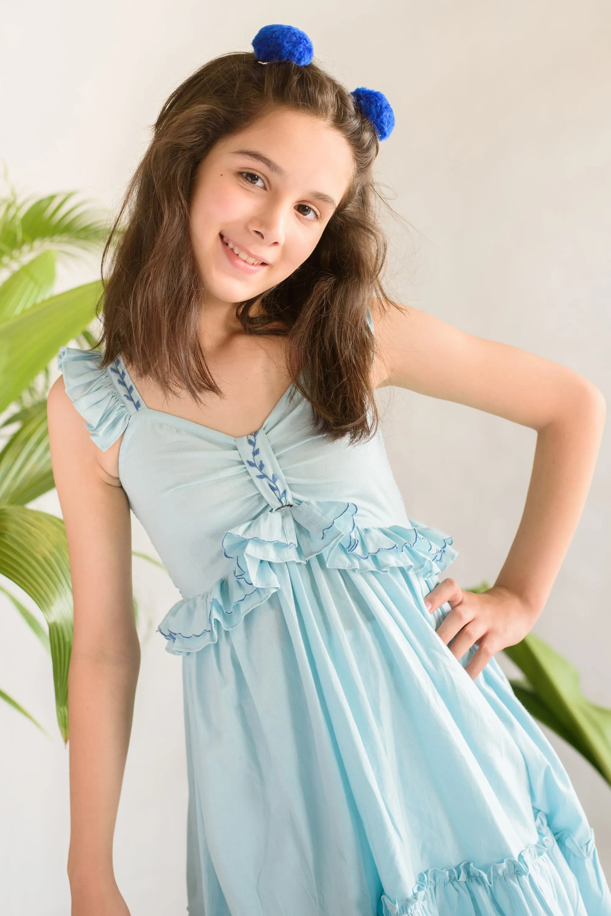 Briny Scallop- A-Line Dress For Girls