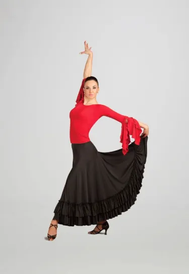 Capezio Long Ruffle Sleeve Top