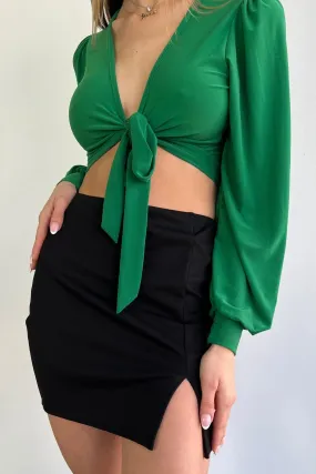 Casual Flex Slit Mini Skirt