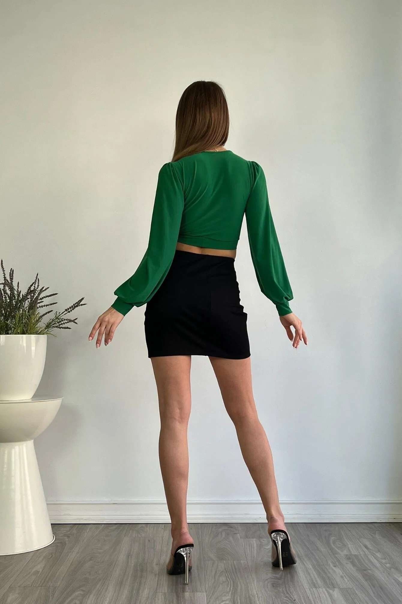 Casual Flex Slit Mini Skirt