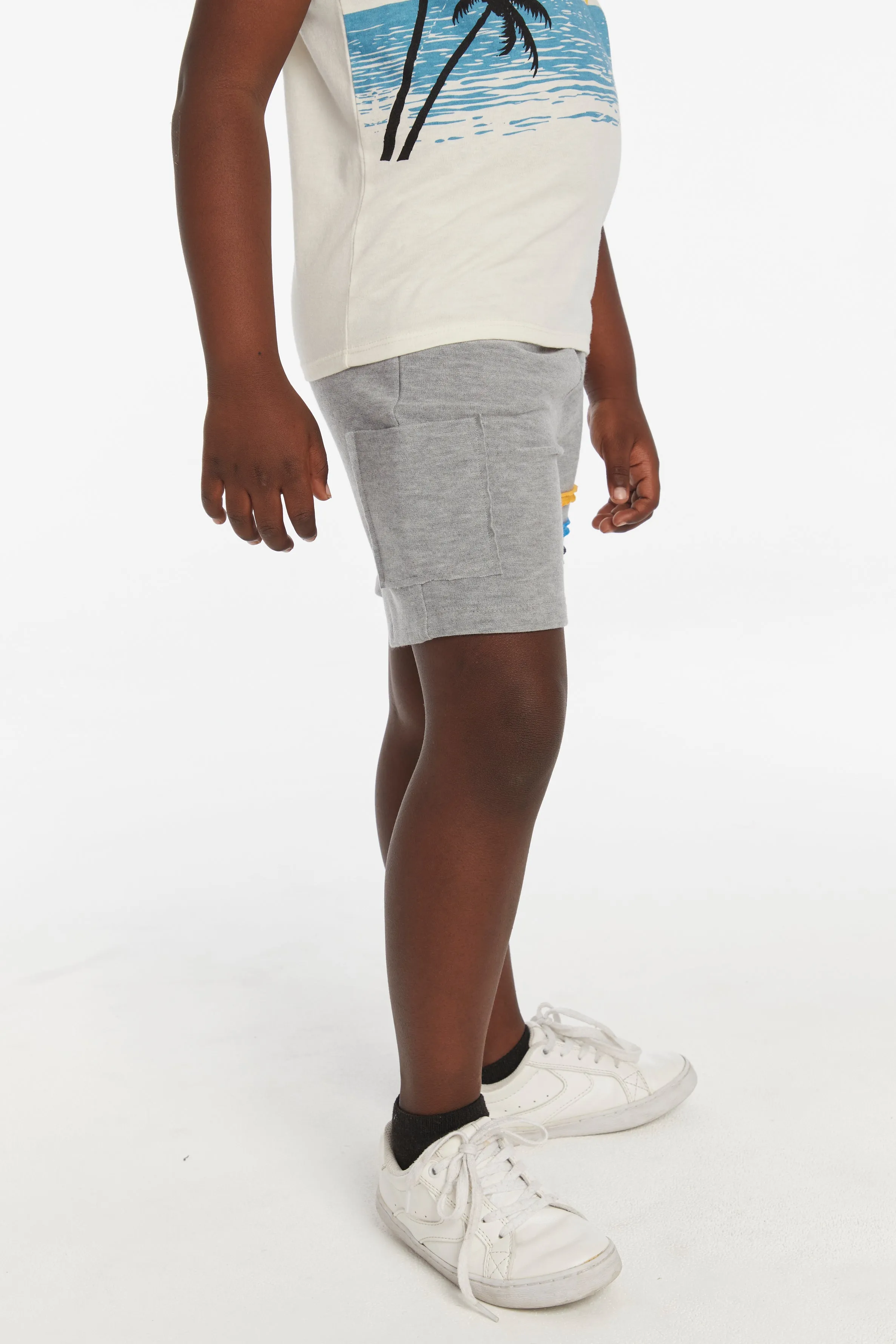 Chaser Boys Heather Grey Short with Strapping