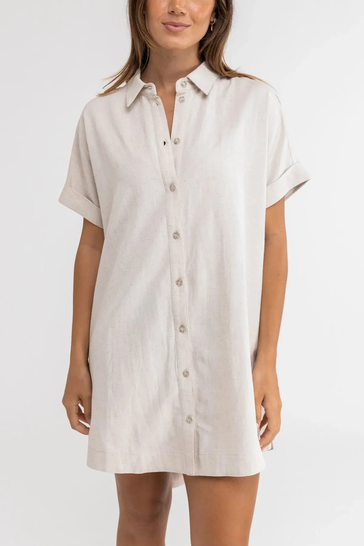 Classic Linen Shirt Dress / Oat