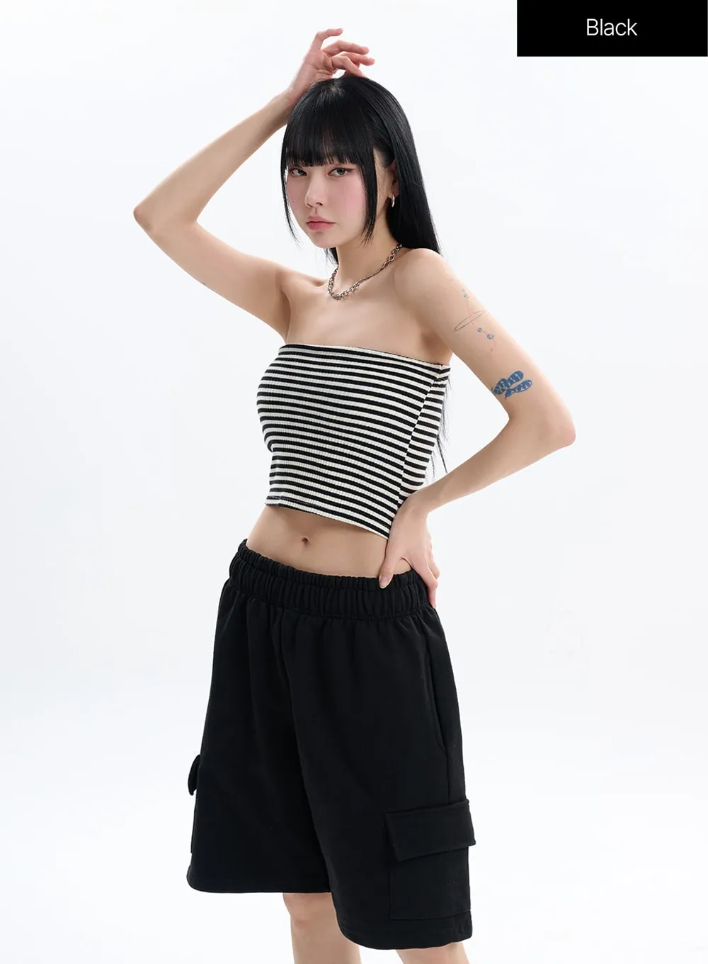 Contrasting Striped Tube Top IF413