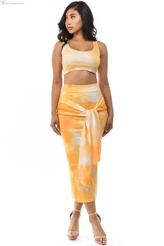 Crop Top and High Waist Skirt Set