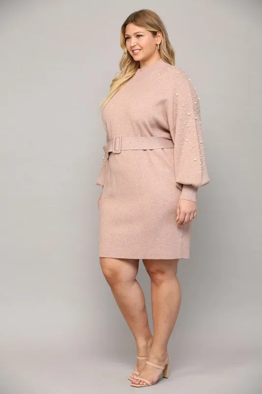 Curvy Pearl Sweater Dress