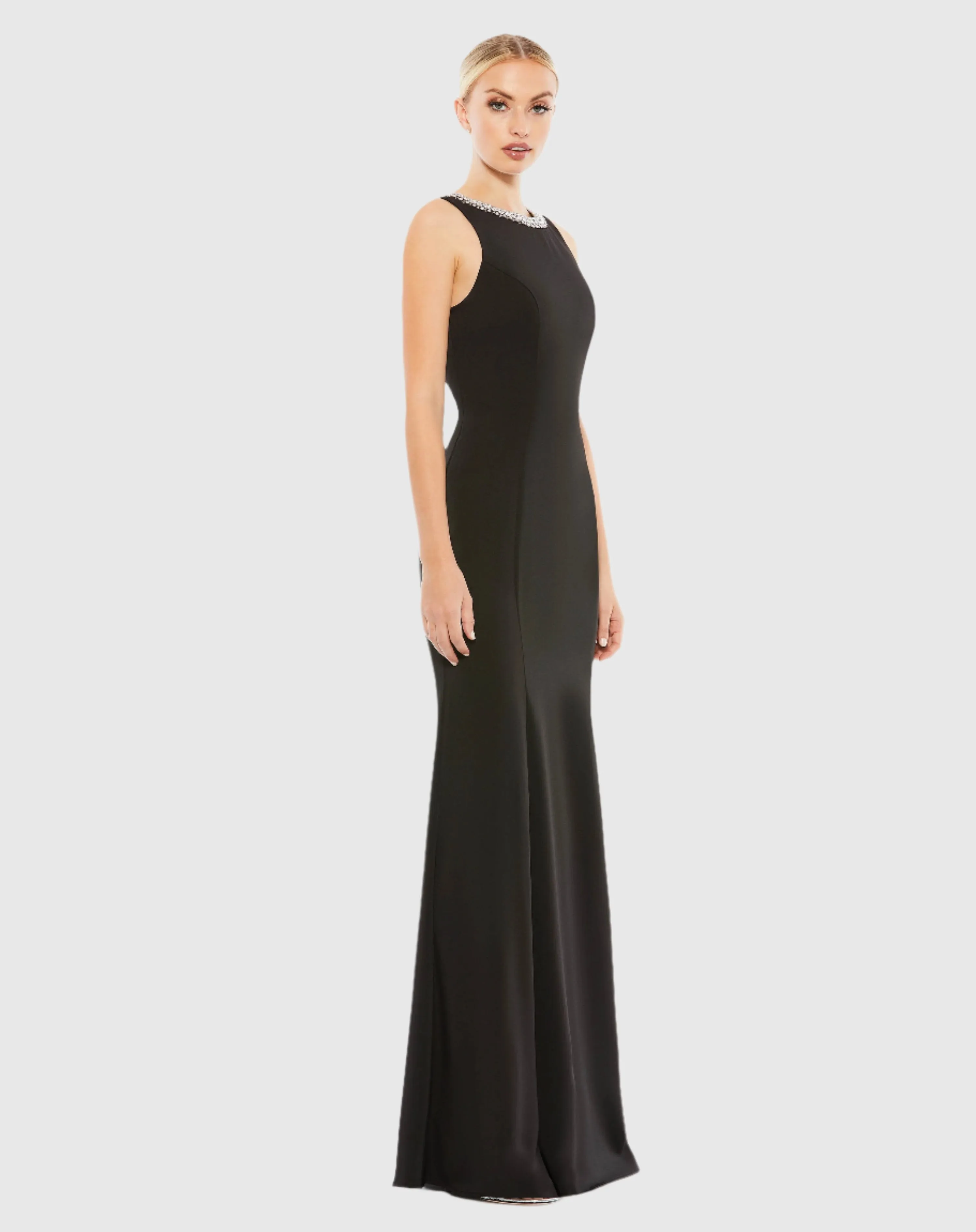 Embellished Neck Trumpet Gown