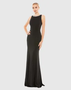 Embellished Neck Trumpet Gown