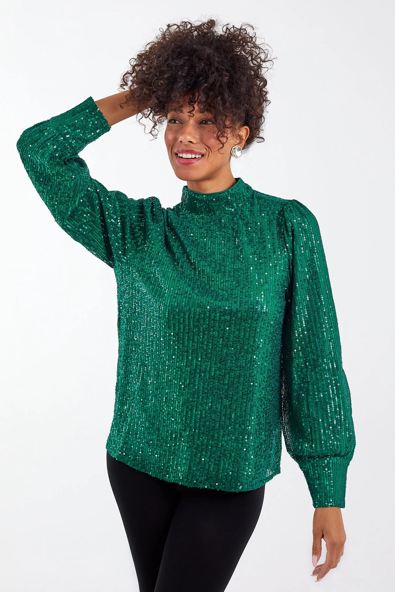 Emerald Green Sequin Top