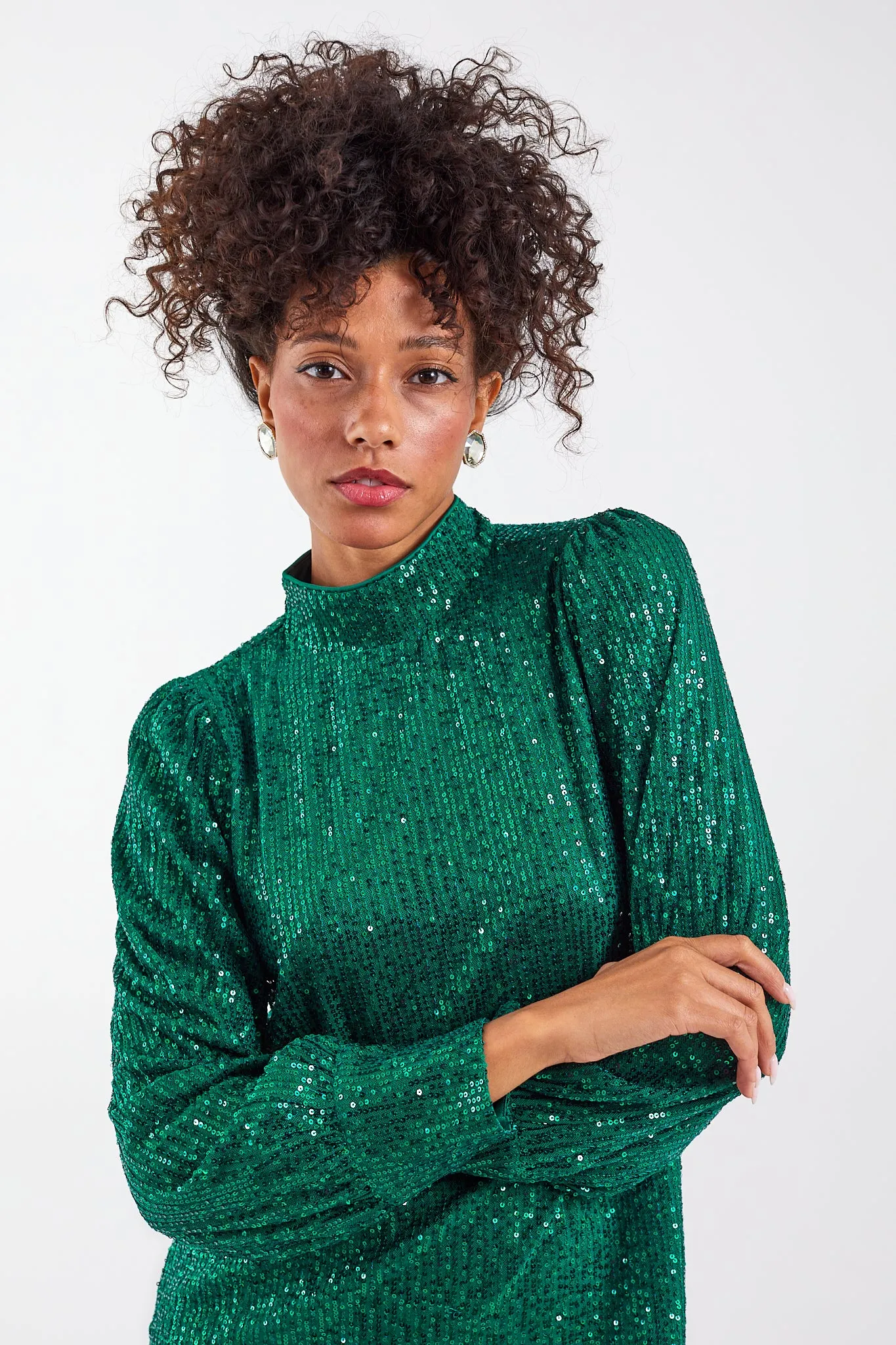 Emerald Green Sequin Top