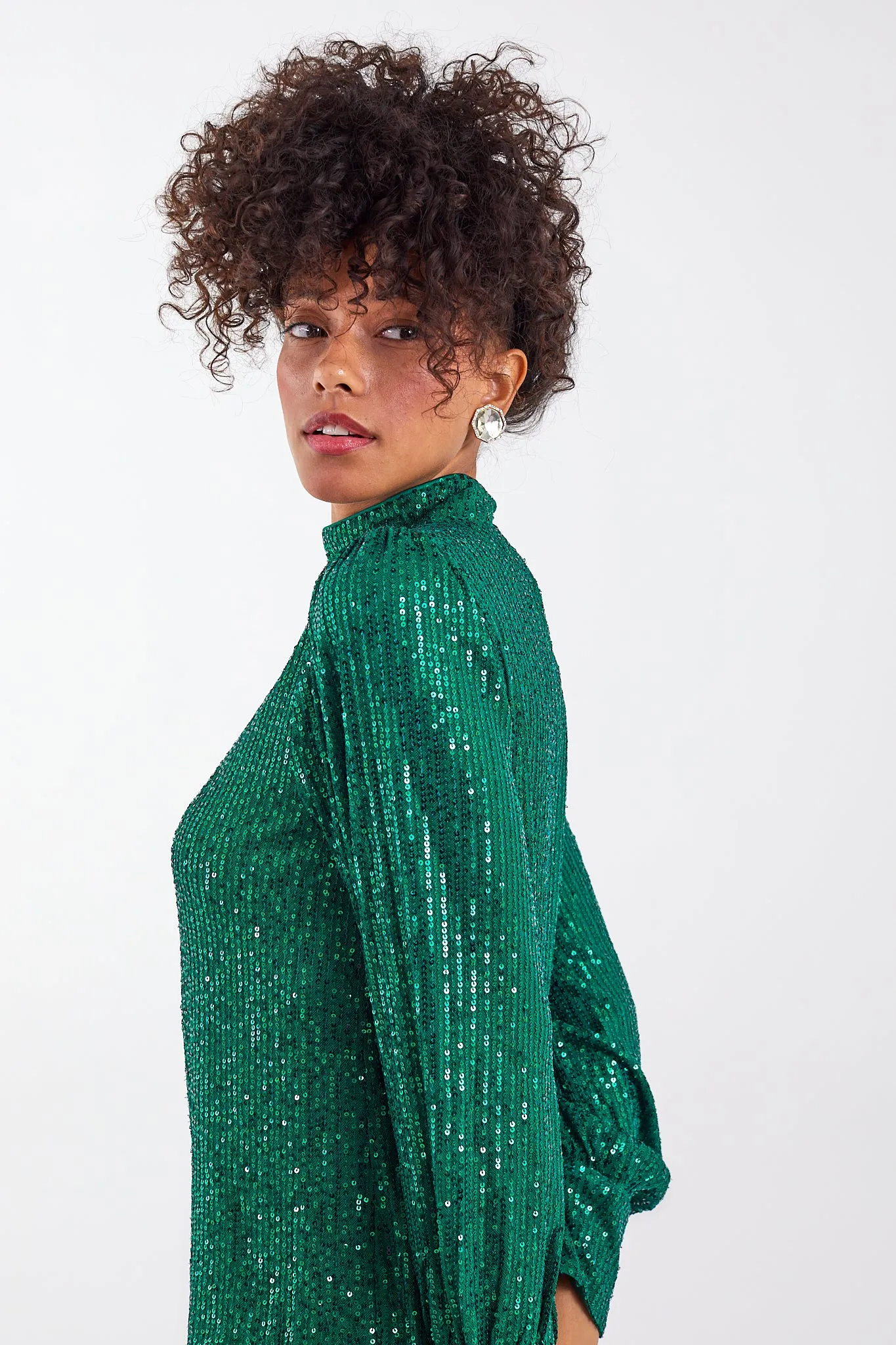 Emerald Green Sequin Top