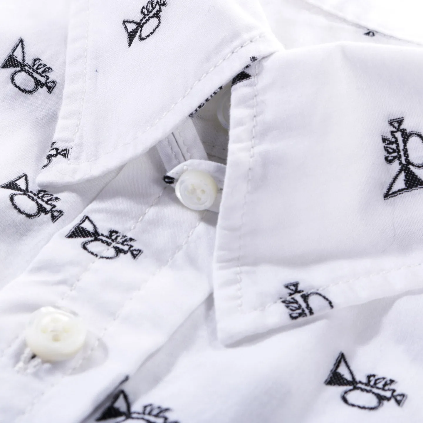 ENGINEERED GARMENTS TAB COLLAR SHIRT WHITE TRUMPET EMBROIDERY BROADCLOTH