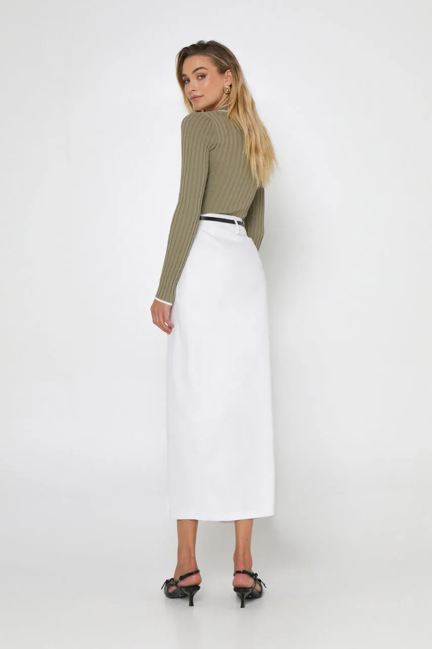 Evan Midi Skirt | White