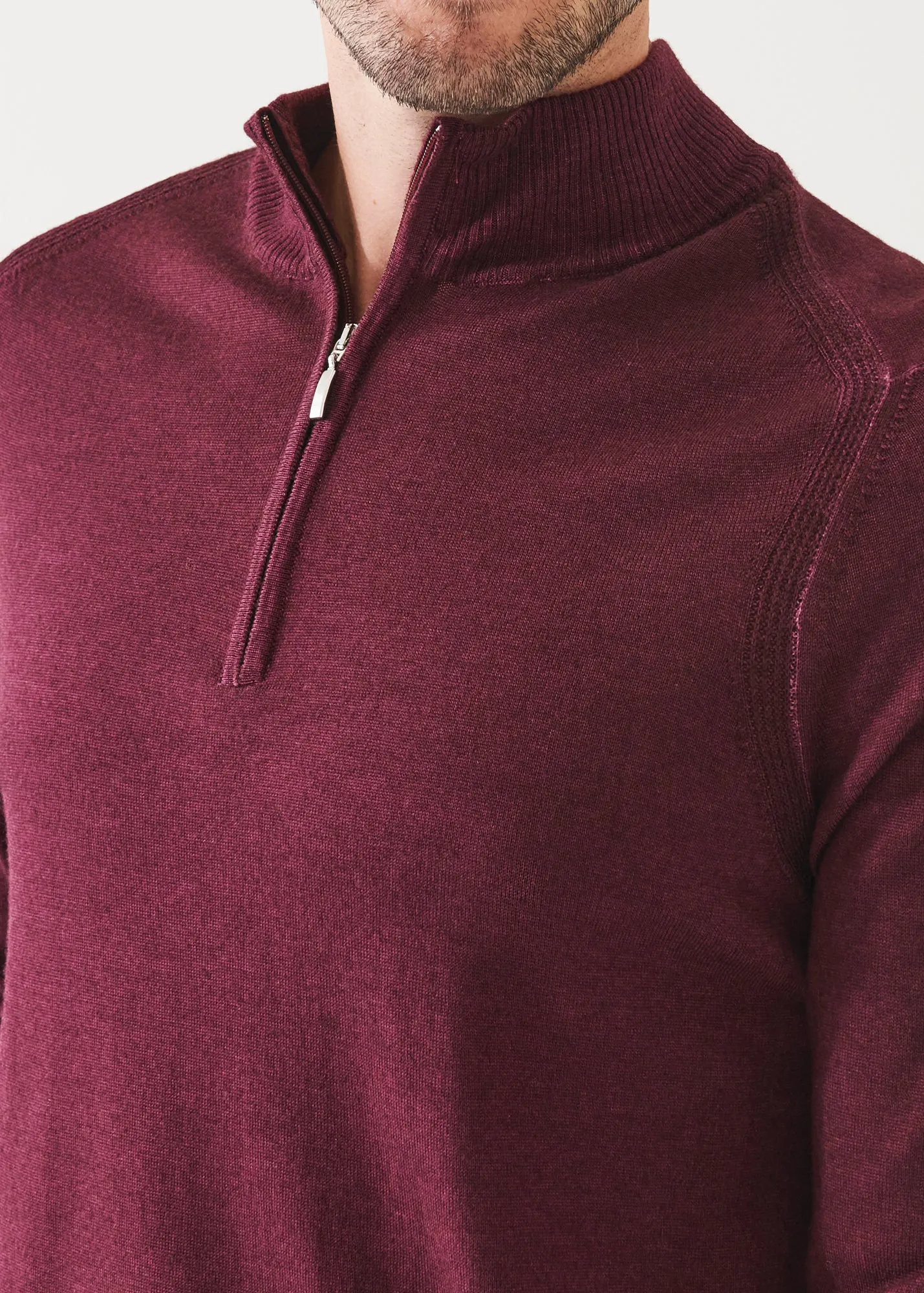 EXTRA-FINE MERINO COLD DYE QUARTER ZIP