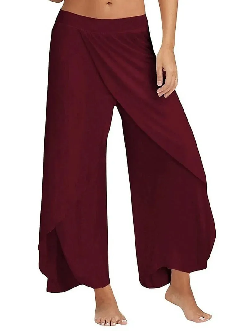 Fashion Leisure Trousers in Trumpet Long Pant Style, High Waisted, Back Zip-up Closure, Black/White, S M Summer Spring & Fall