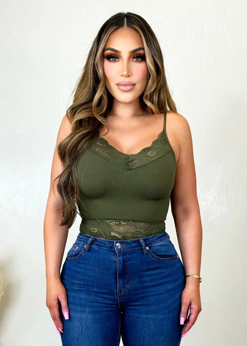 Feels Right Crop Top Olive