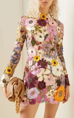 Floral Perspective: Women's Sling Bag Buttock Mini Dress