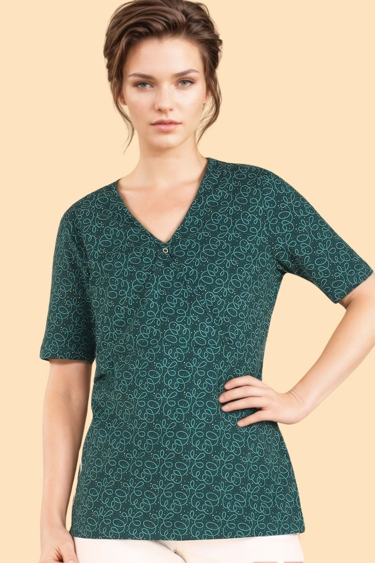 Forest Green Zipless Maternity Feeding Top