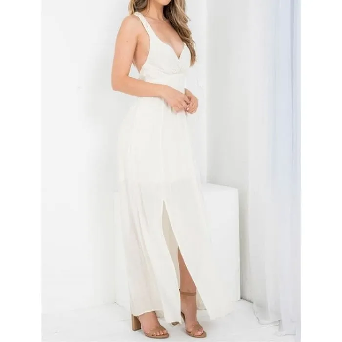 Front Slit Gauze Maxi