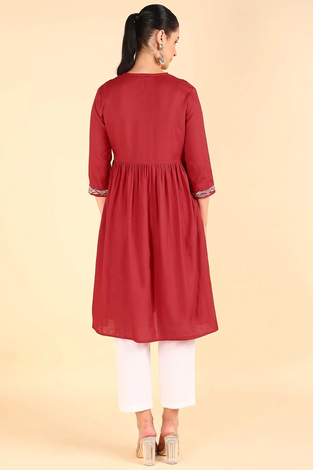 Fuchsia Maternity Feeding Kurti