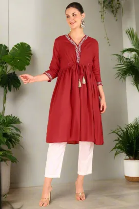 Fuchsia Maternity Feeding Kurti