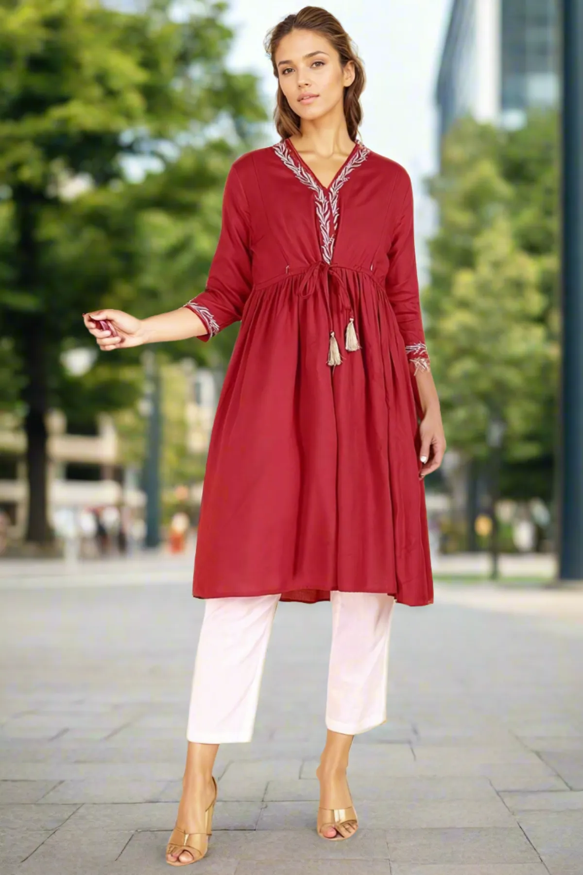 Fuchsia Maternity Feeding Kurti