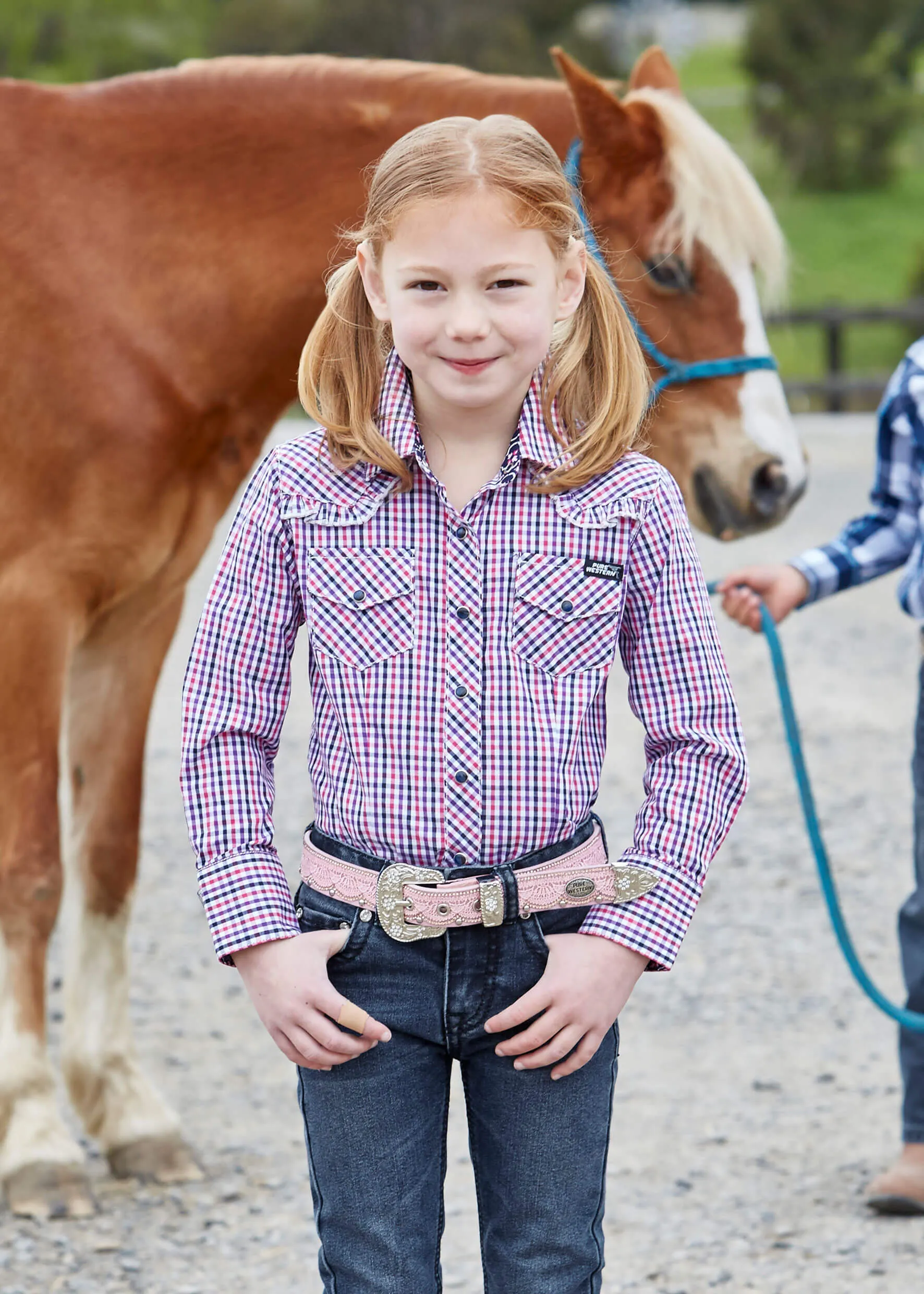 Girl's Pure Western Nicki Check L/S Shirt