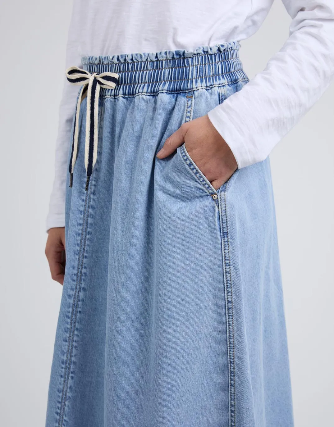 Greta Denim Skirt - Light Blue Wash