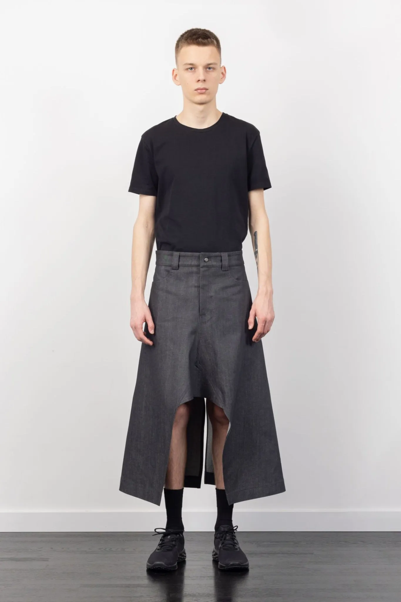 Gusset Denim Skirt