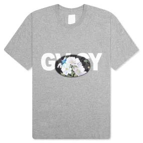 GVCY Floral Printed Crewneck T-Shirt - Light Grey Melange