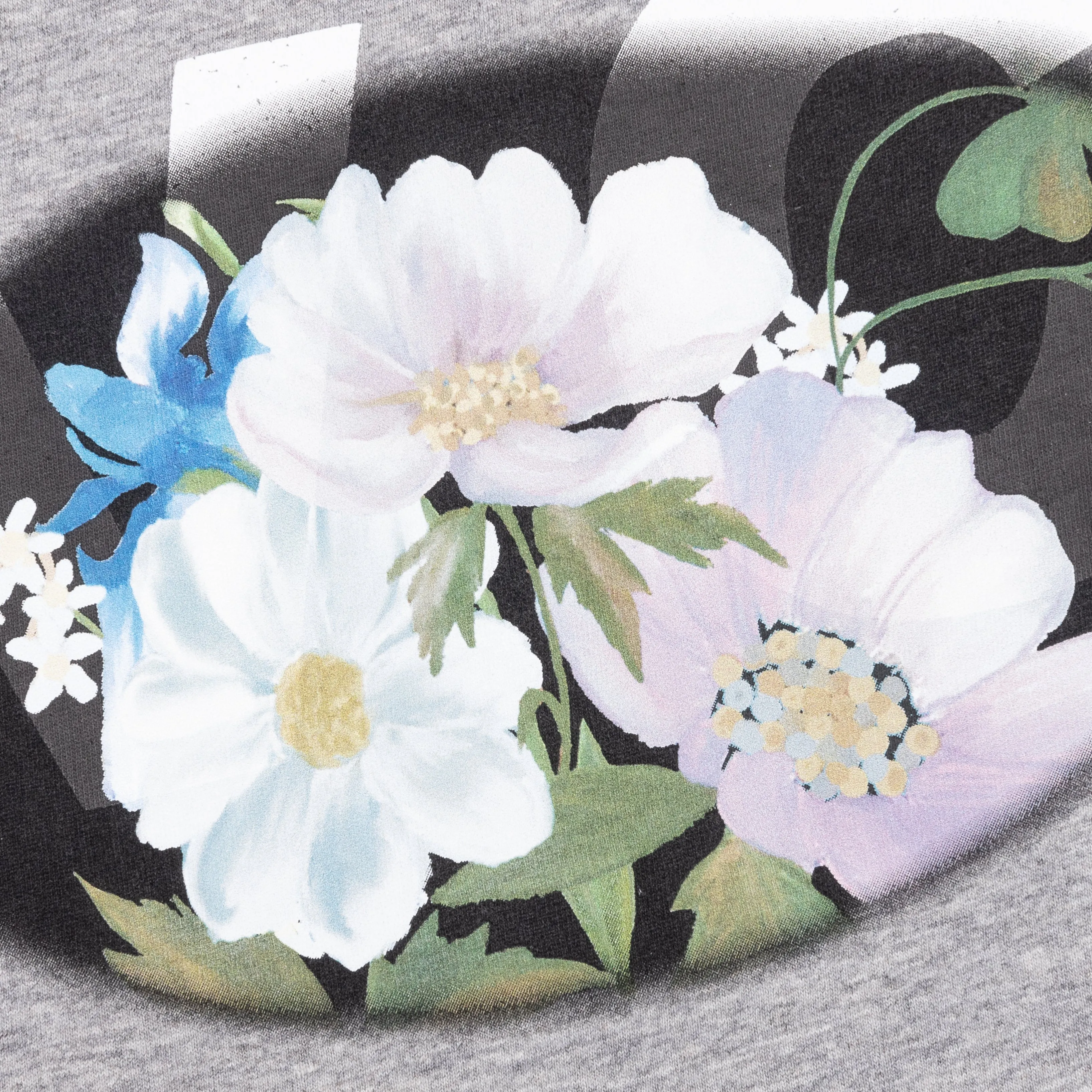 GVCY Floral Printed Crewneck T-Shirt - Light Grey Melange