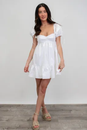 Heartbreaker Babydoll Dress in White