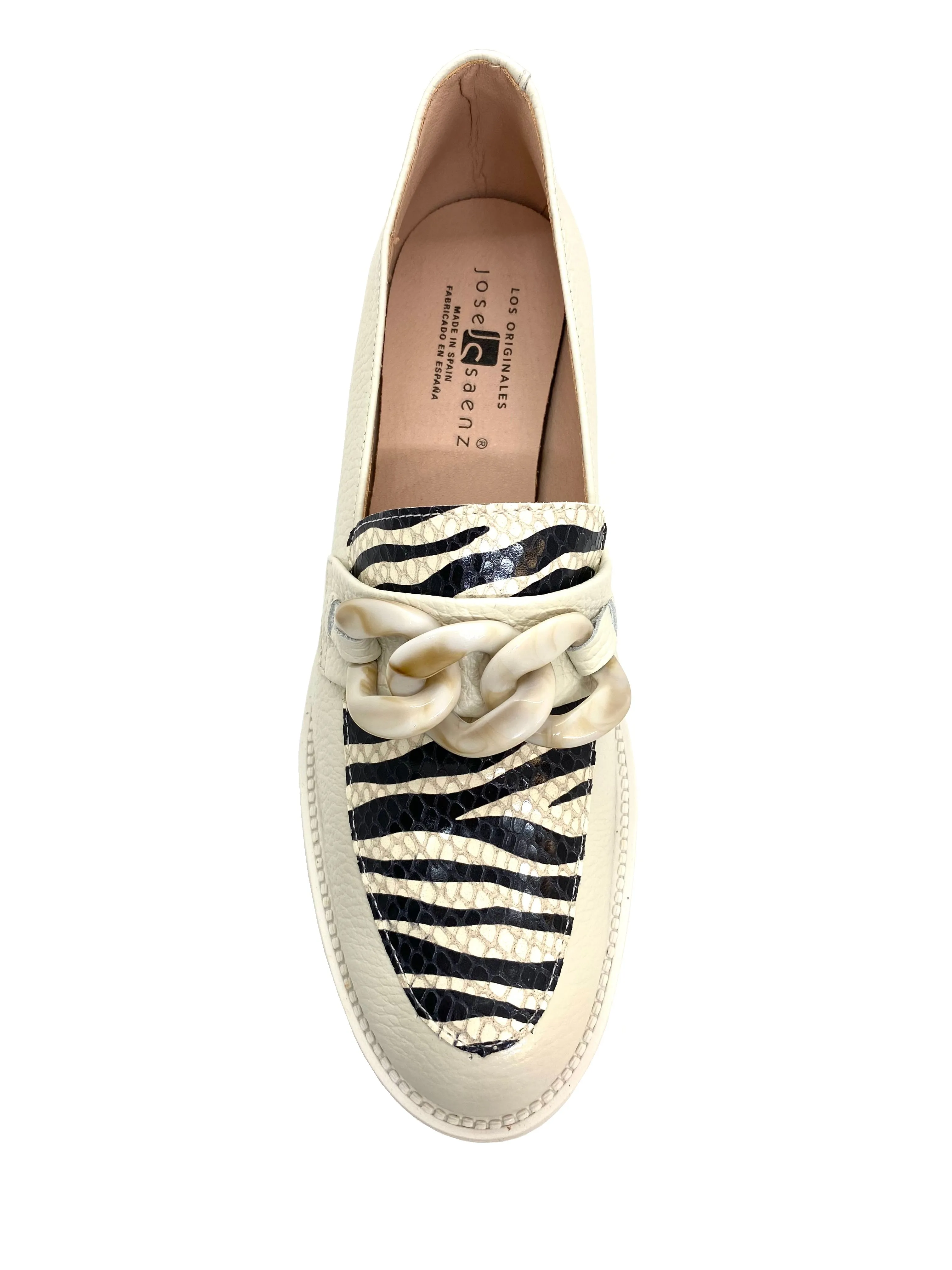 Jose Saenz Zebra Heeled Loafer