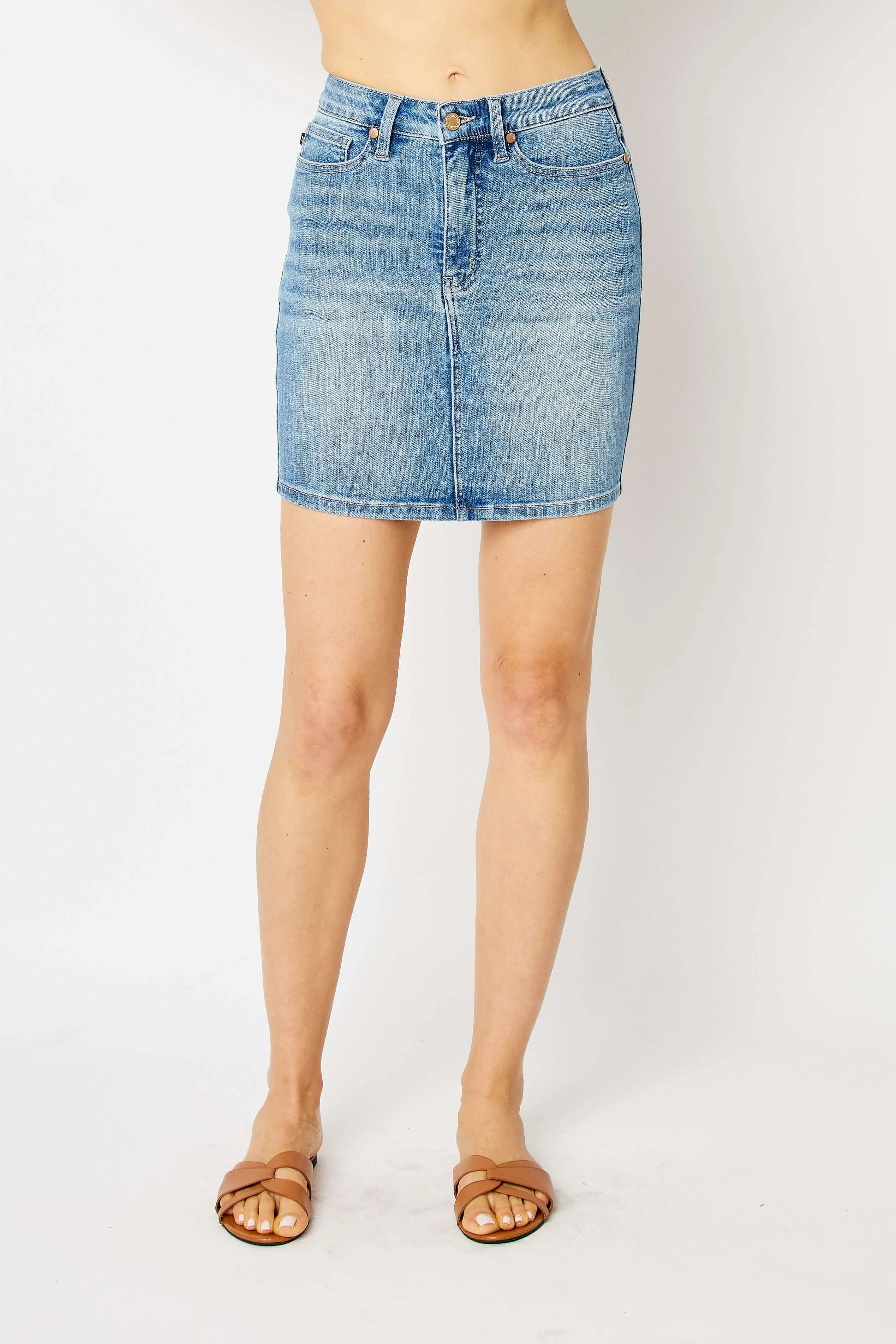 Judy Blue Jean Skirt with Tummy Control