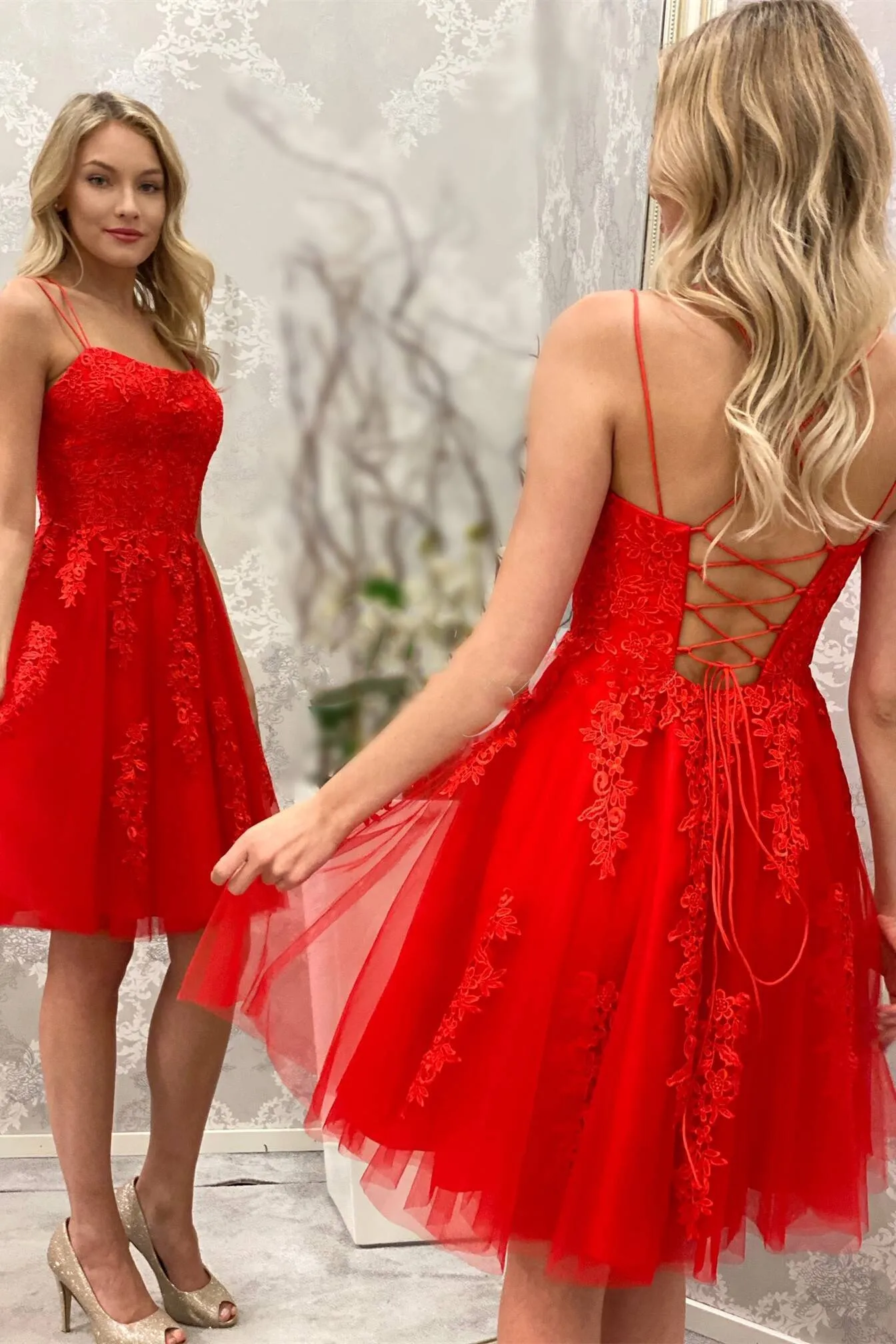 Lace Homecoming Dress, Short Prom Dress ,Formal Dress,Dance Dresses, Back To School Party Gown, PC0854