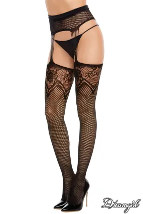 Lace Knit Top Suspender Pantyhose