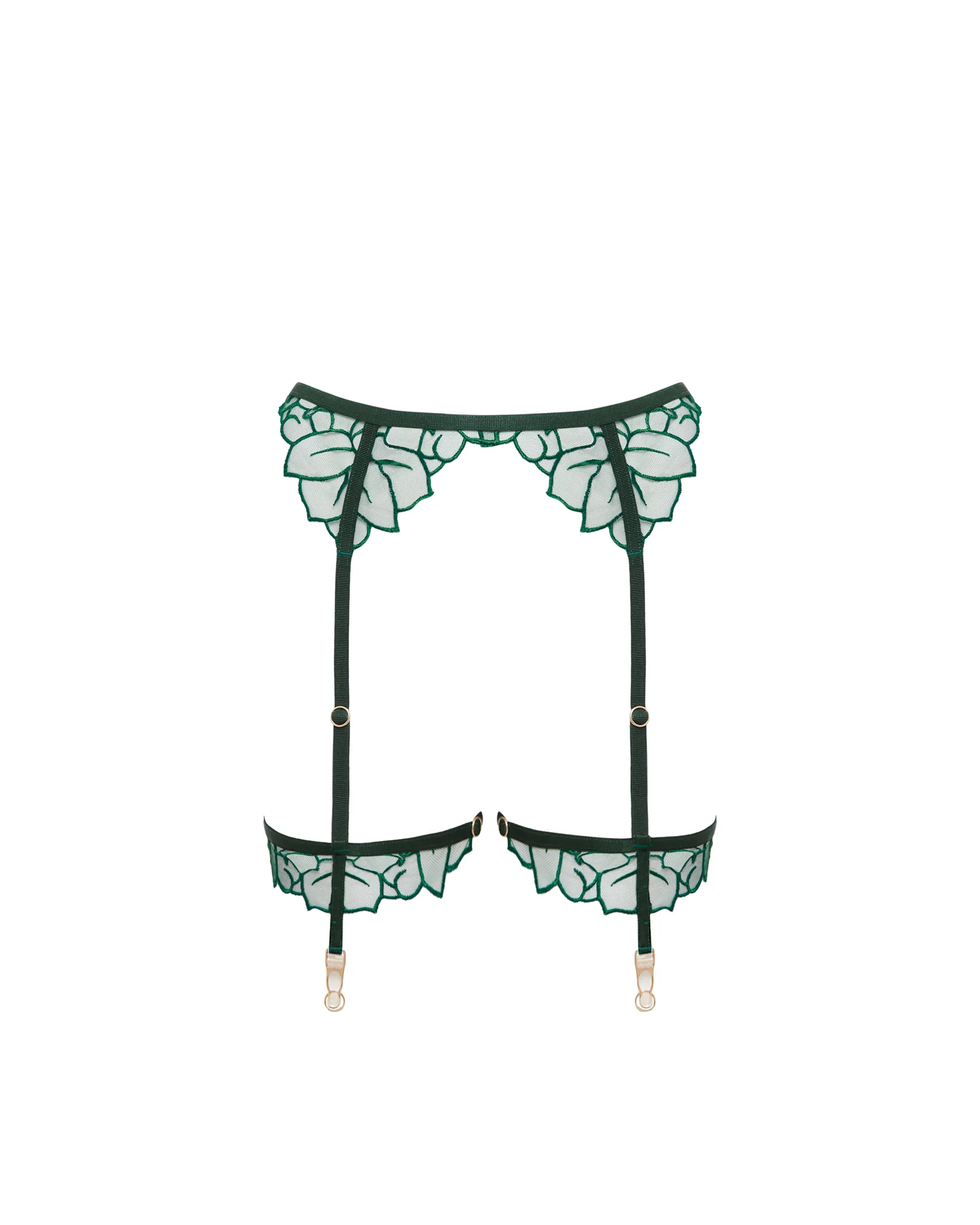 Laurel Suspender Thigh Harness Botanical Garden Green